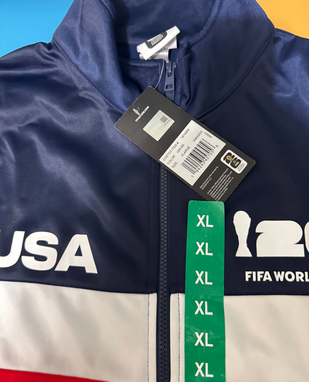 FIFA World Cup 2026 Team USA track jacket in navy, red and white