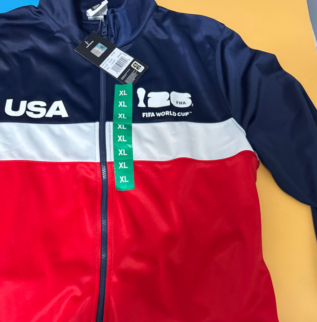 FIFA World Cup 2026 Team USA track jacket in navy, red and white