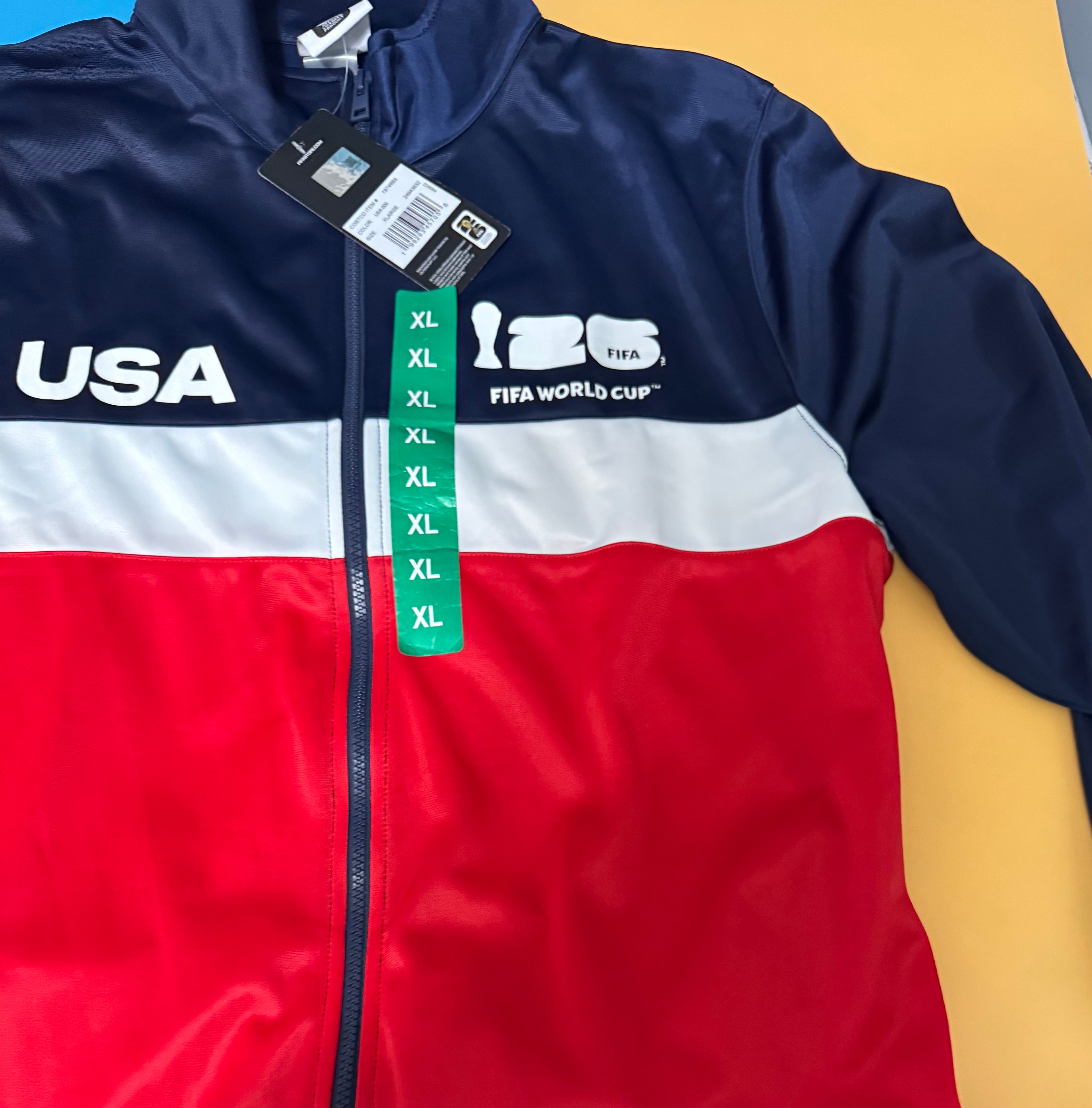 FIFA World Cup 2026 Team USA track jacket in navy, red and white