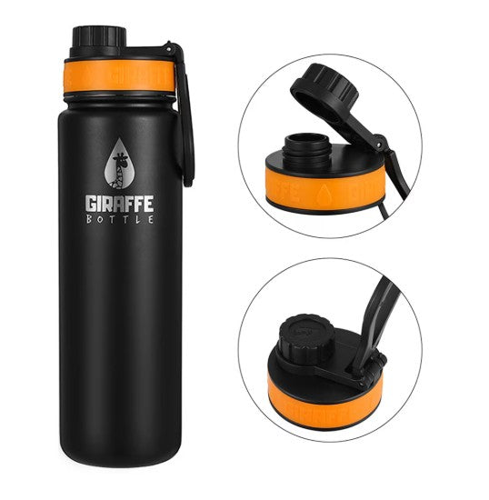 Giraffe Bottle Tower XL Hands Free Drinking, Stainless Steel with Bottle Holder