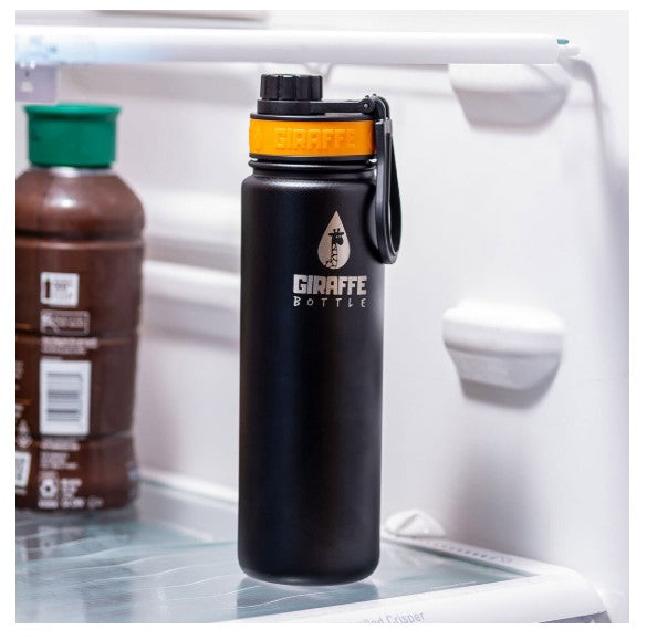 Giraffe Bottle Tower XL Hands Free Drinking, Stainless Steel with Bottle Holder