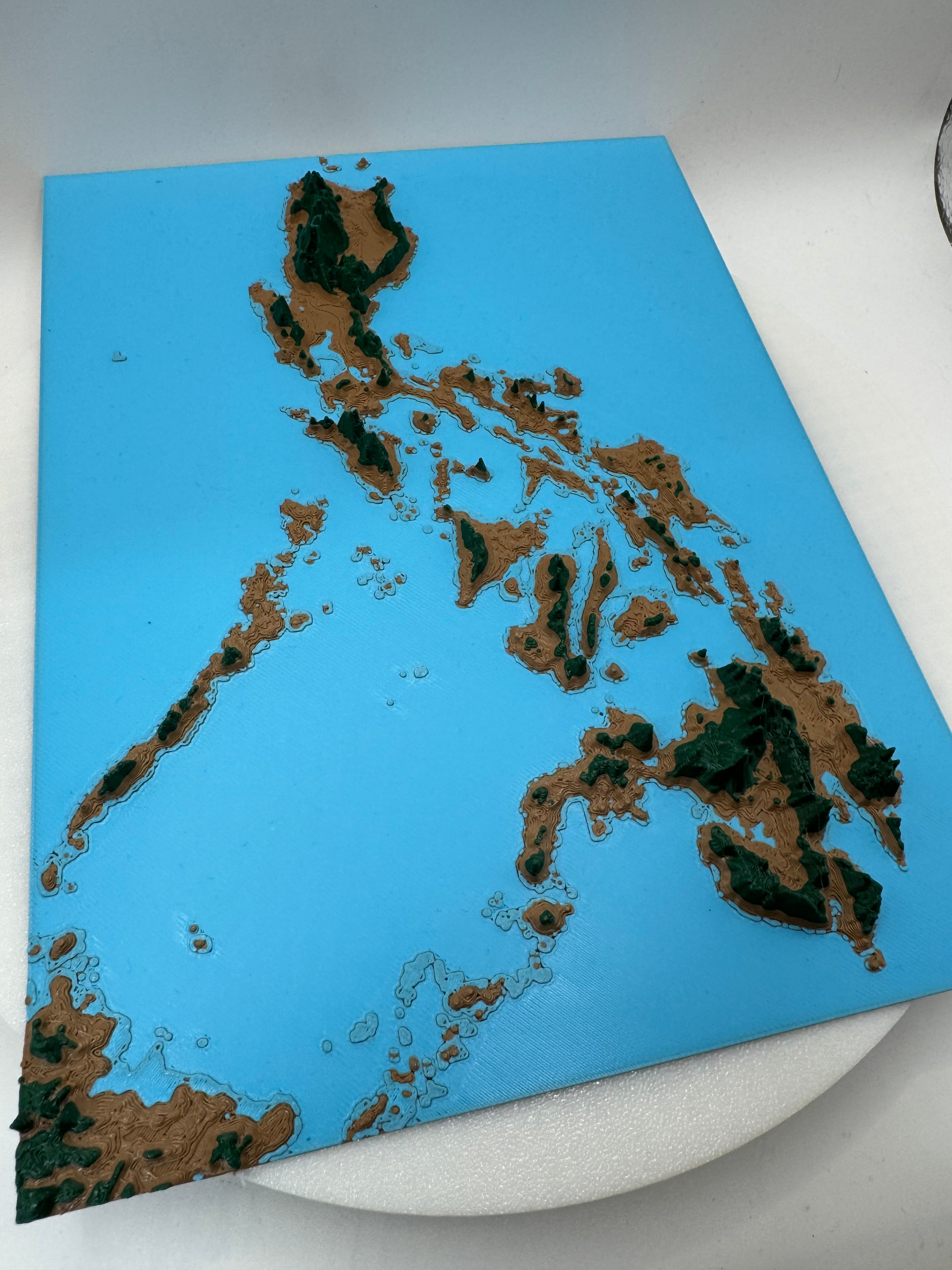 Topographic 3D map phillipine islands