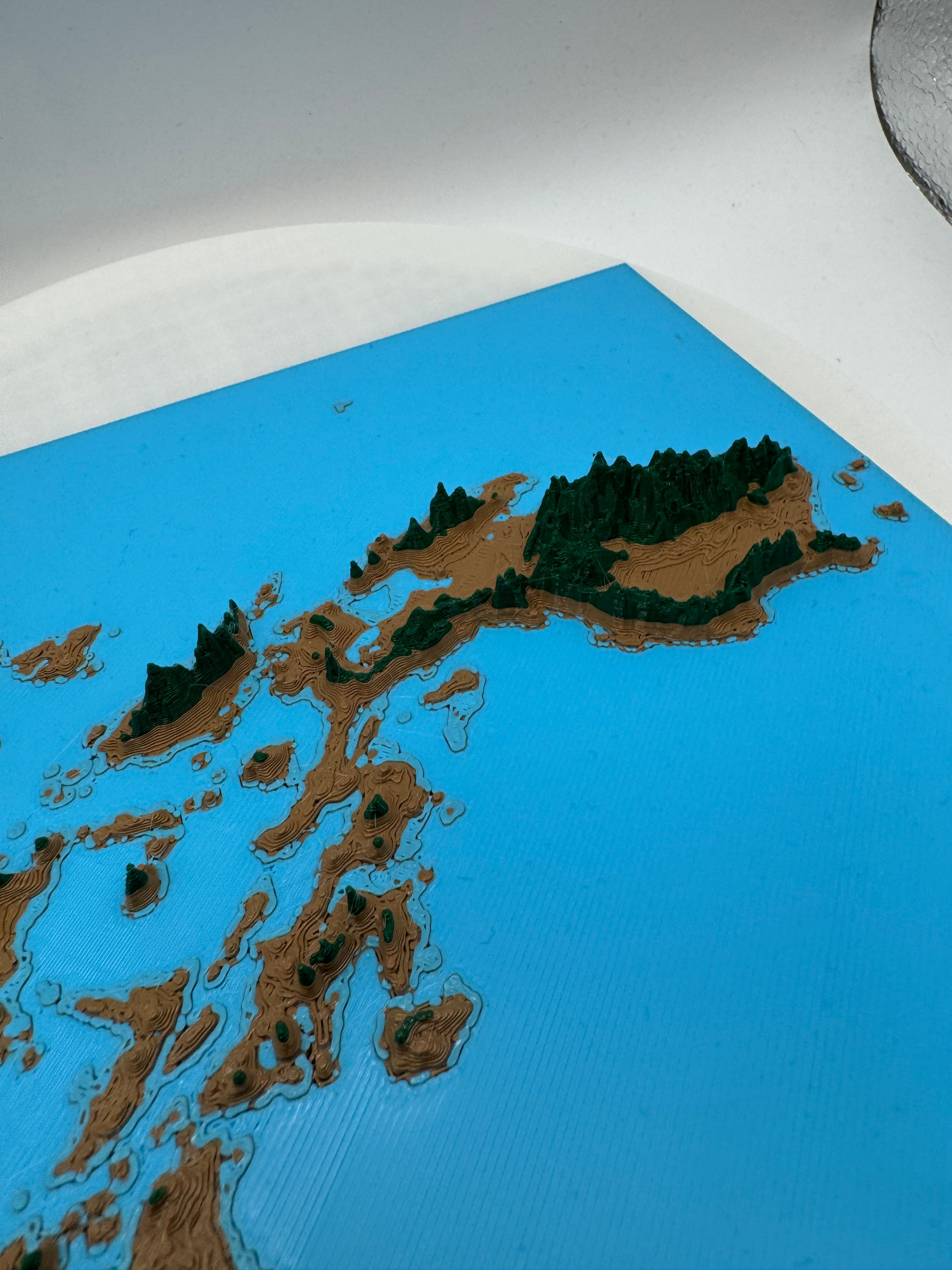 Topographic 3D map phillipine islands
