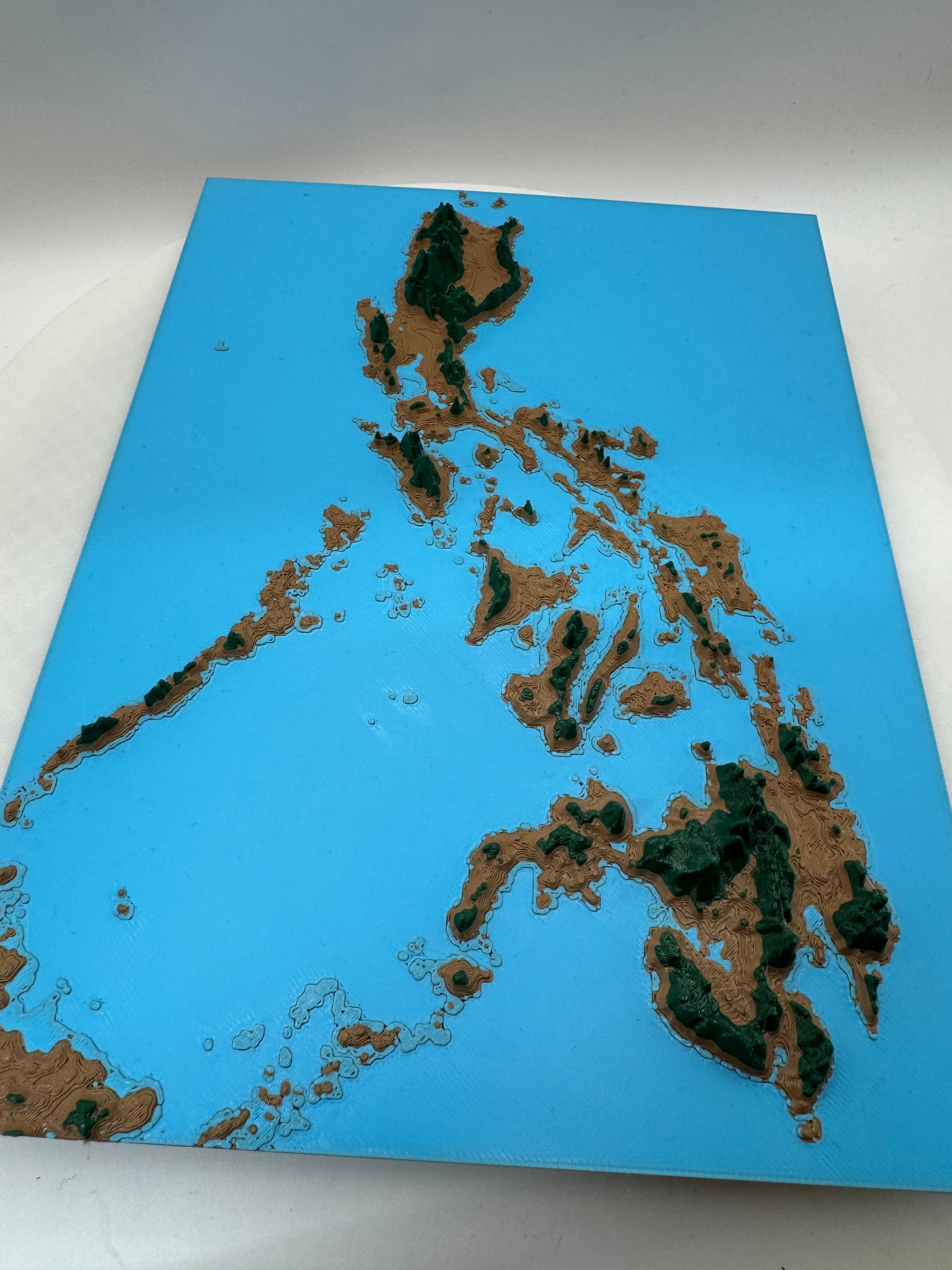 Topographic 3D map phillipine islands