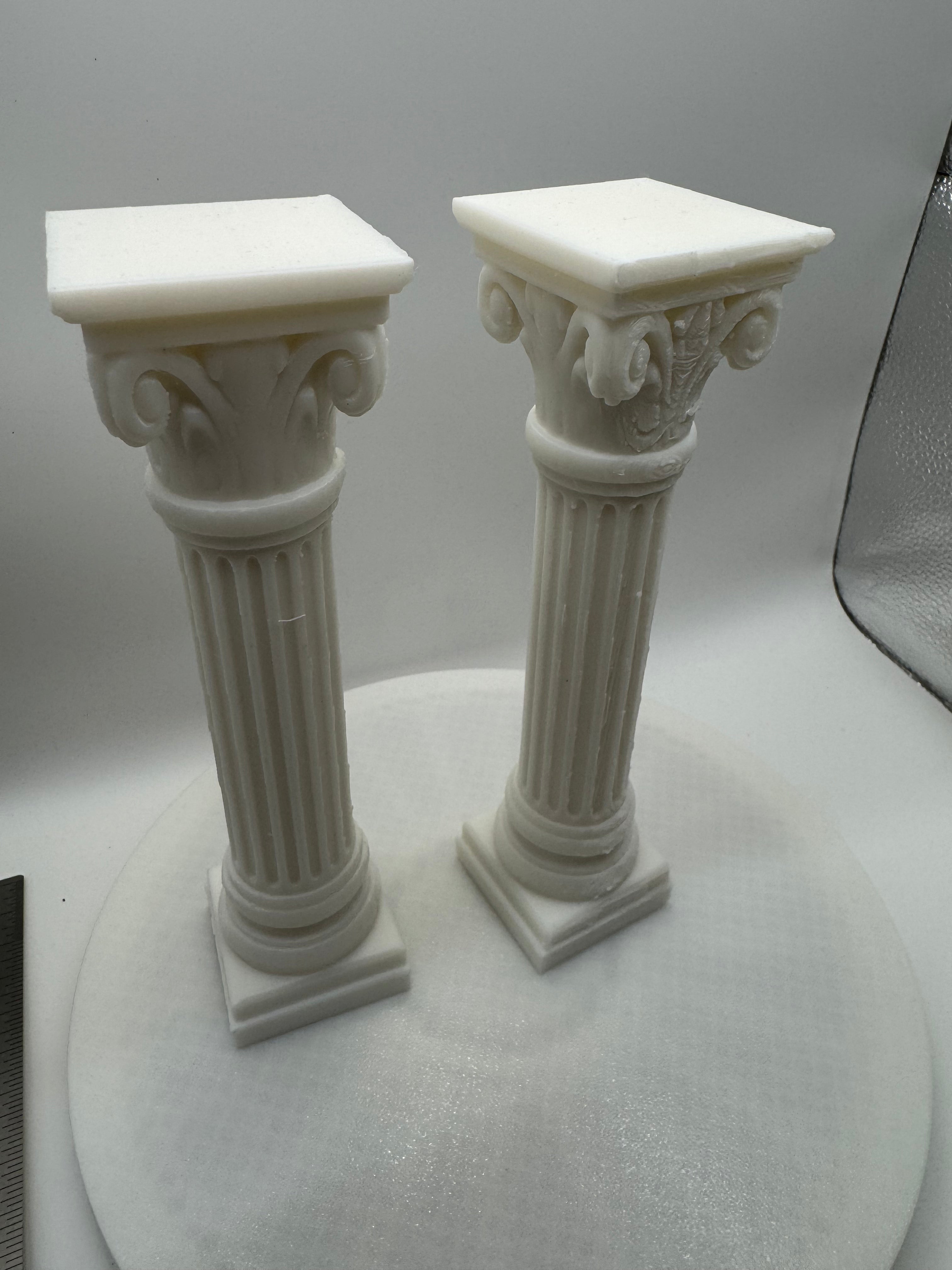 Corinthian columns solid plastic PLA 3D printed (sold per column)