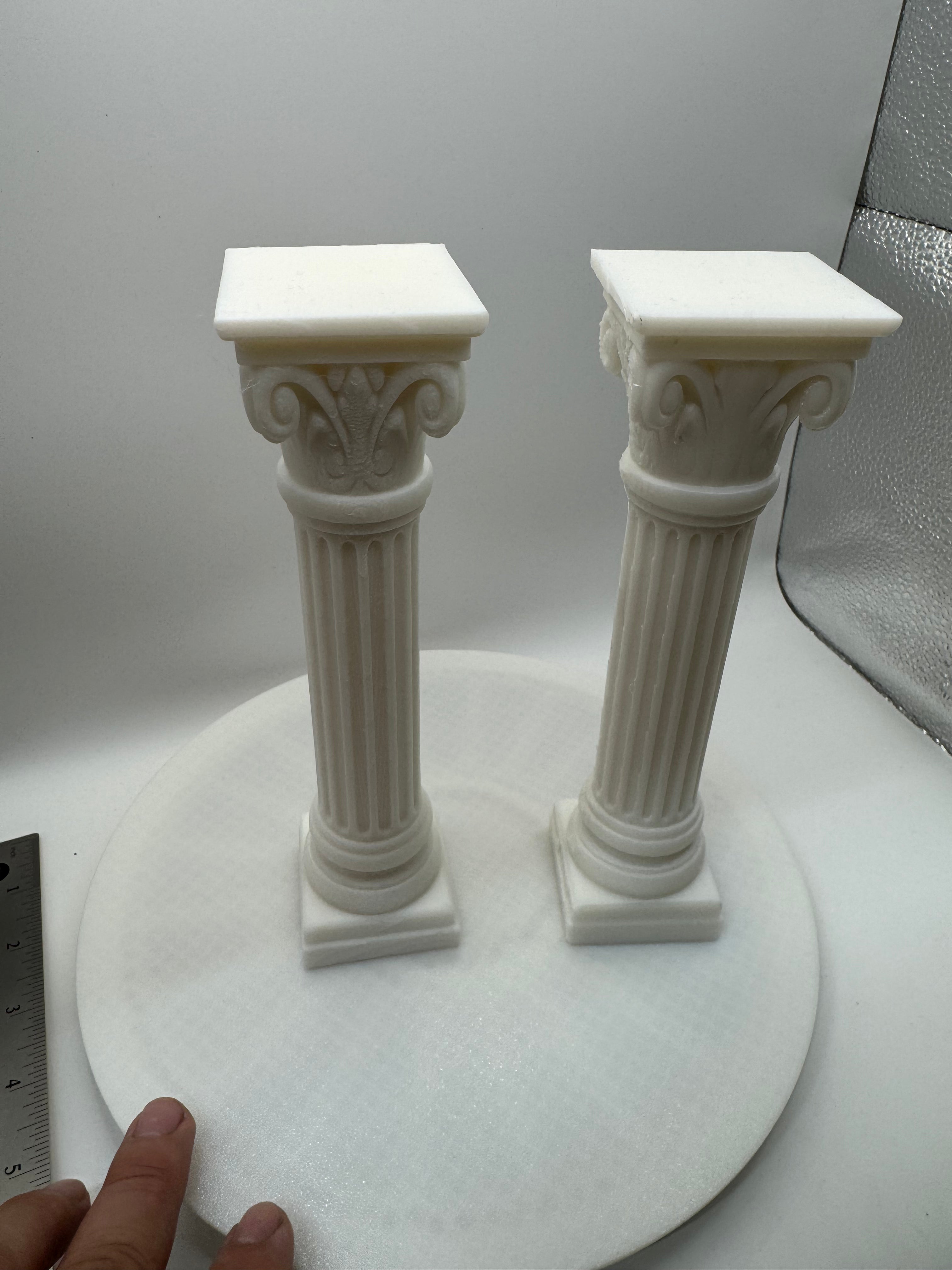 Corinthian columns solid plastic PLA 3D printed (sold per column)