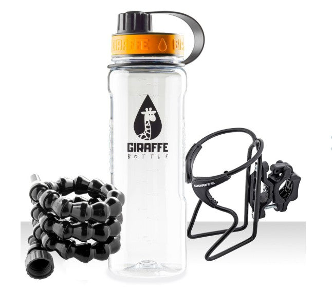 Giraffe Bottle Tower XL Hands Free Drinking, Stainless Steel with Bottle Holder