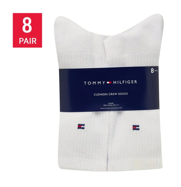 Tommy Hilfiger Men's Casual Crew Sock, 8-pair